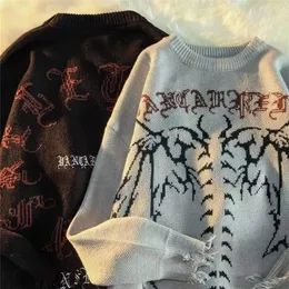 Kvinnors tröjor retro fairy grunge estetiska tröja kvinnor goth punk harajuku toppar y2k mörka alternativa kvinnor kläder koreansk mode 220929