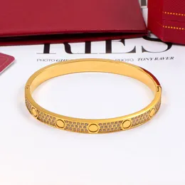 lusso moda oro eterno amore polsino in oro braccialetto gioielli di design per uomo donna braccialetto pieno di diamanti regali in argento bracciali da donna