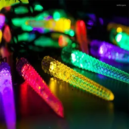 Strings Solar Powered 20 LED Colorful Corn Light String Holiday Lamp Waterproof Outdoor Garden Christmas Decor Environmental Protection