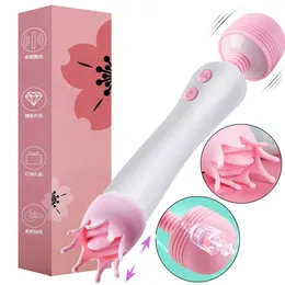 Artículos de belleza Vibradores de clítoris oral para mujeres AV Varita mágica Masajeador Lamiendo Lengua G-spot Clitoral Dildo juguetes sexy