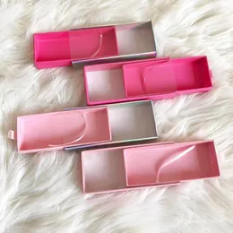 Falsche Wimpern Großhandel Eelash Verpackungsbox Wimpernboxen Individuelles Logo Faux Cils Mink Square Pink Case mit Tablett Bulk