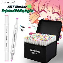 Markery kolorowe Marker 30/40/60/80/108/168 PCS szkic markery sztuki manga szczotka szczotka Pench alkohol Pen Pen School Art Materpies 220929