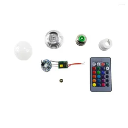 LED RGB -glödlampa Ljus E27 3W Bubble Ball Shell Kit Tillbehör Lamp täcker aluminium kylfläns Skruv Easy Install