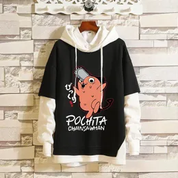 Męskie bluzy męskie bluzy anime łańcuch łańcuchowa manga manga graficzna grafika zabawna bluza kreskówka Pochita Makima unisex tops