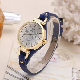 Orologi da polso Fashion Brand Womens Casual Lederen Quartz Rose Gold Horloge Dames Armband Horloges Luxe Klok Spedizione gratuita