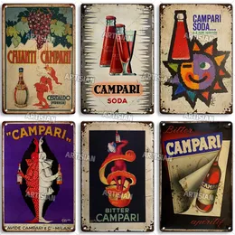 Vintage campari dekorativ metallm￥lning klassisk affisch alkohol metall plack hem man grotta studio v￤ggdekor