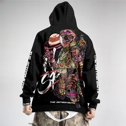 هوديز رجال Sweatshirts Harajuku رائد فضاء طباعة هوديي الذكور أزياء الشارع الأزياء قميصات قميص غير رسمي 220929