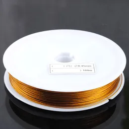 0,45 мм синий/золото/золотая медная проволока для браслетного ожерелья DIY Colorfast 45M Шнурная нить шнурка шнур