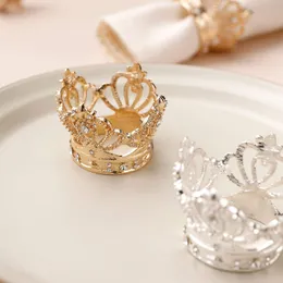 Crown Napkin Ring Gold Silver Fedicled Buckle Wedding Playel Rings Banquet LSB15911