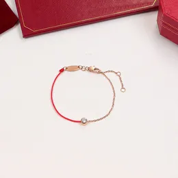 Высококачественные дизайнерские браслеты из нержавеющей стали одно бриллиантовые веревки красная нить красный браслет для полусвидец