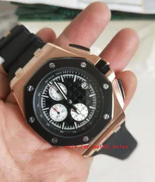 Relógios de super qualidade de estilo clássico para homens 42mm Dial Data automática Multifuncional VK Cronógrafo Working Rose Gold Case Borracha Straping Business's Wristwatches de pulso