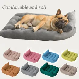 kennels pens Dog Sofa Pet Bed Kennel Mat Soft Puppy Beds Cat House Warm Pets Couch Cats Supplies Large Winter Multifunction Accessories 220929