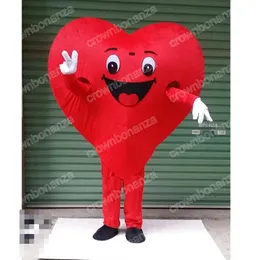 Halloween Big Red Heart Mascot Costumi Caratteri da cartone animato abito da festa di Natale Abbigliamento pubblicitario promozionale per le dimensioni per adulti