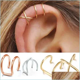 Ear Cuff Star Leaf Clip On Earrings Ear Cuff C Shape Stud Sier Gold Leaves Dangle Hoop Rings Fashion Hip Hop Jewelry Drop Delivery 202 Otrc3