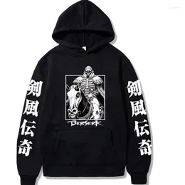 Erkek Hoodies Erkekler Sweatshirts Anime Berserk Mannen Harajuku Manga Grafische Trui Üstü Büyük Boy Hip Hop Moda Günlük Unisex