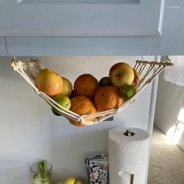 Hooks Boho Hanging Vegetable Holder Bag Kitchen Fruit And Net Hand-woven Racks Under The Cabinet Large Capacity INS Rack