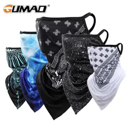 Bisiklet kapakları maskeler buz ipek spor bandana maskeleri üçgen yüzü kaplama serin kayak maskesi bisiklet koşu tüpü eşarp boyun gaiter erkek kadınlar t220928