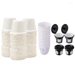 Coffee Filters 100X Filter Paper Unbleached Wooden Drip Cone Shape & Including 4 Pack K Cups And 100 Pcs