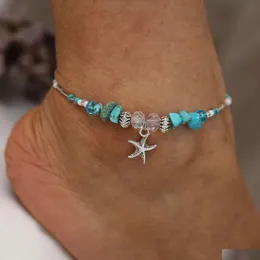 Hamsemi Bohemia Yaz denizyıldızı boncukları anklet plaj zinciri bileklik ayak bileği takılar için kadınlar için kızlar bırakma 2021 bdesybag otdbi