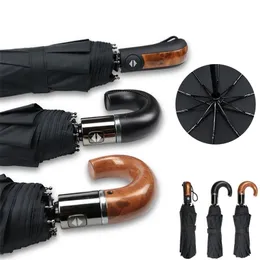 Umbrellas Classic English Style Men Automatic 10Ribs Strong WindResistant 3 Folding Rain Business Male Quality Parasol 220929