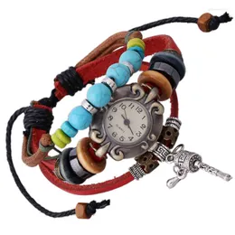 Wristwatches Jessingshow 2022 Women Casual Vintage Multilayer Genuine Leather Bracelet Ladies Wrist Watch Handmade Braided Watches