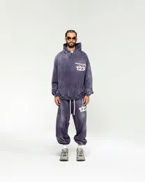 träningsbyxor och huvtröja set plus size byxor rrr123 tie dye lös träningsbyxa oversize man byxor unisex tung vikt 100 % bomull kvinnor män joggingbyxor