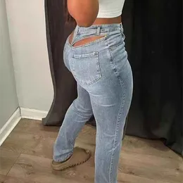 Kvinnor s jeans Simenual Cut Out tight dragkedja blyerts denim streetwear baddie kläder kvinnor höjd midja byxor retro mager långa byxor 220928