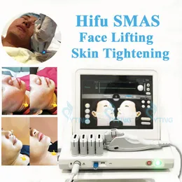 Equipo de belleza de ultrasonido enfocado de alta intensidad Máquina HIFU para eliminación de arrugas Estiramiento facial Pérdida de peso con 3 o 5 cartuchos