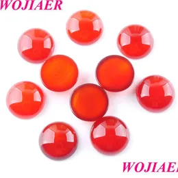 Pietre preziose sciolte Pietre preziose sciolte Perline cabochon rotonde Quarzo rosa naturale Chakra Bead adatto per le donne Creazione di gioielli fai da te per uomo Bu816 Drop Dhcwd