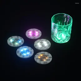 Table Mats 5pcs/pack Wine Bottle LED Coasters Lights Drinking Glass Color Changing 3 Modes Flat Foam Core Board Party Accessories