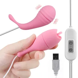 Skönhetsartiklar plug and play vaginal boll tunga slickar vibrator för kvinnor klitoris slickar anal leksaker dildo kvinnlig onanator sexig erotisk