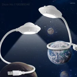 Night Lights Astronauta Galaxy Star Projector Starry Sky Ufo Light 3W USB Rotujące światła nocne dla dekoracyjnych oprawików Prezent dla dzieci