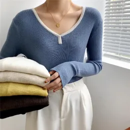 Kadın Sweaters Sonbahar Kış Süvarisi Kadınlar Vık Gezlenmiş Kore Moda Şık İnce Deisgner Çekme Femme Triko iç çamaşırı