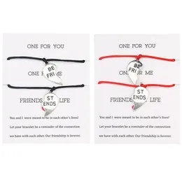 Bracelets de charme tran￧ados 2pcs/pulseira de charme definida para pulseiras de amizade Mulheres homem Lucky Wish J￳ias Melhor amigo Drop Drop 2021 BRA DHPFK