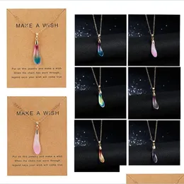 Pendant Necklaces Natural Stone Water Drop Necklace Lover Opal Waterdrop Pendant Charm Jewelry Unique Delivery 2021 Necklaces Pendants Dhzki