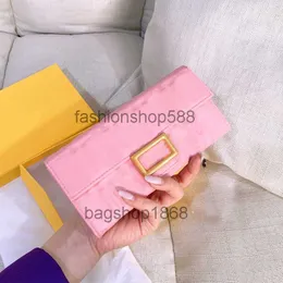 محفظة حقيبة اليد أول طبقة من جلد البقر من الجلد الأزياء السيدات Long Coin Wallet Classic Letters Package Gold Hardware