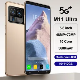 M11 Ultra Cell phones Deca Core Smartphones Shown 16GB RAM 1TB ROM 7.3 inch incell HD 6800 mAh GPS 64.0MP Shown Android 12 Dual sim 4G 5G Face Touch ID phone