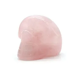 Ornamentos de cristal natural de 23 mm estatuetas pedras preciosas de rosa quartzo cura