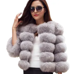 Womens Fur Faux ZADORIN S4XL Mink Coats Autumn Winter Top Fashion Pink FAUX Coat Elegant Thick Warm Jackets For 220929