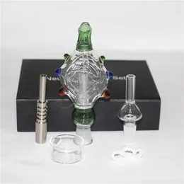 narghilè set di nettare da 14 mm tubi dell'acqua tamponare il fumo di paglia con il bocchino del convertitore dell'adattatore in vetro della scatola per bong