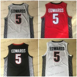 College Basketball Wears NCAA Basketball Jersey 5 Anthony Edwards White Black College High School Mens Jerseys