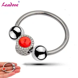 الجمال عناصر Ruby Metal Cock Ring Beads Bdsm Penis Sleeve Lock Bondage Delay Reighbulation Discing Cockring Gay Ladyboy Sexy YS0435