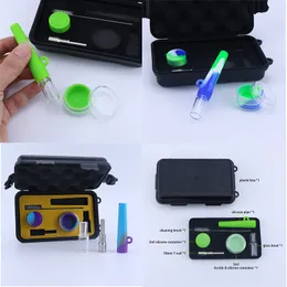 Kit collezionista Nector di Halloween Narghilè Cartoon Paglia Dimissioni Vetro Dab Kit NC con paglia Con punte per unghie al quarzo Contenitore per olio Mini Bong Tubo da fumo