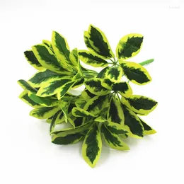 Kwiaty dekoracyjne 1PC Lifee Keilike Artificial Leaf Branch Realistyczne 9-gałąź Schefflera Plant Faux Symulacja Wystrój domu