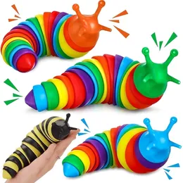 ノベルティゲーム6PCS Fidget Slug 3Dは幼児のための明確なおもちゃの感覚救済s