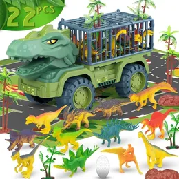 Diecast Model Car Dinosaur Excavator de engenharia Veículo Toy Toy Infantil Transporte Inercial Boy Girl Gift Car 220930