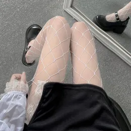 Frauen Socken Damen Weiße Netzstrumpfhose Lolita Strümpfe Sommer Netzstrumpfhose Sexy Netz Cosplay Nachtclub Erotische Dessous