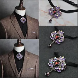 Bow Ties Luxury Rhinestone Bolo Tie High-end Gifts Korean British Business Banquet Bowtie Men's Jewelry Men Akcesoria ślubne