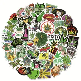 Weed Stickers 50pcs Waterproof Vinyl graffiti for Luggage Laptop Skateboard Motorcycle Bicycle Stickers