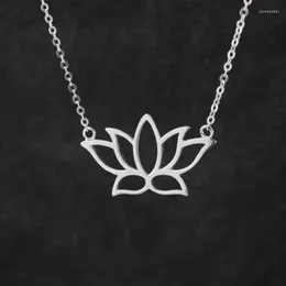 Pendant Necklaces LYBUY Real 925 Sterling Silver Necklace Lotus Flower Fashion Christmas Gift For Girl